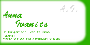 anna ivanits business card